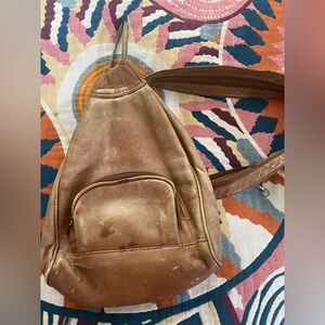 Vintage leather backpack